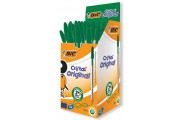 BIC10003 - BIC CRISTAL ORIGINAL MED PENS GREEN BOX 50
