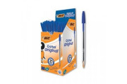 BC10001 - BIC CRISTAL ORIGINAL MED PENS BLUE BOX 50