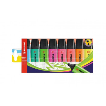 STABILO BOSS HIGHLIGHTER PENS WALLET OF 8